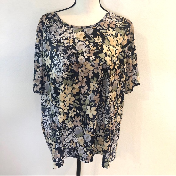 Vintage Blair Floral Pattern T-shirt Size 3X - Picture 1 of 11